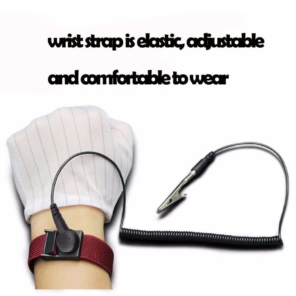 ESD Wristbands 6 Pack Adjustable ESD Wrist Band Strap for Electronic Devices