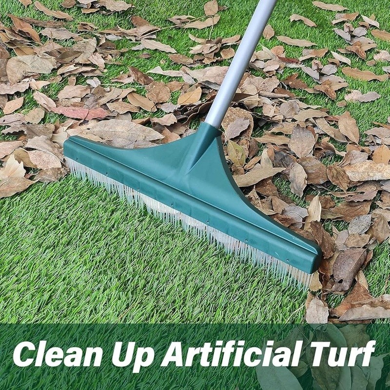 Adjustable Turf Rake W/ Durable Steel Handle Multi-Purpose Cleaning Tool Lawns