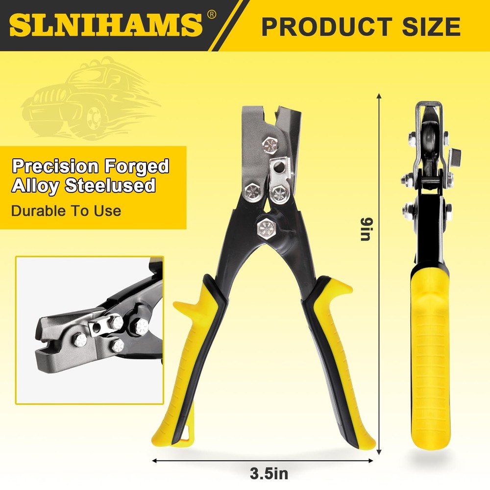 Snap Lock Punch Tool for Sheet Metal, 9”Gutter End Cap Crimper Tools for Viny...