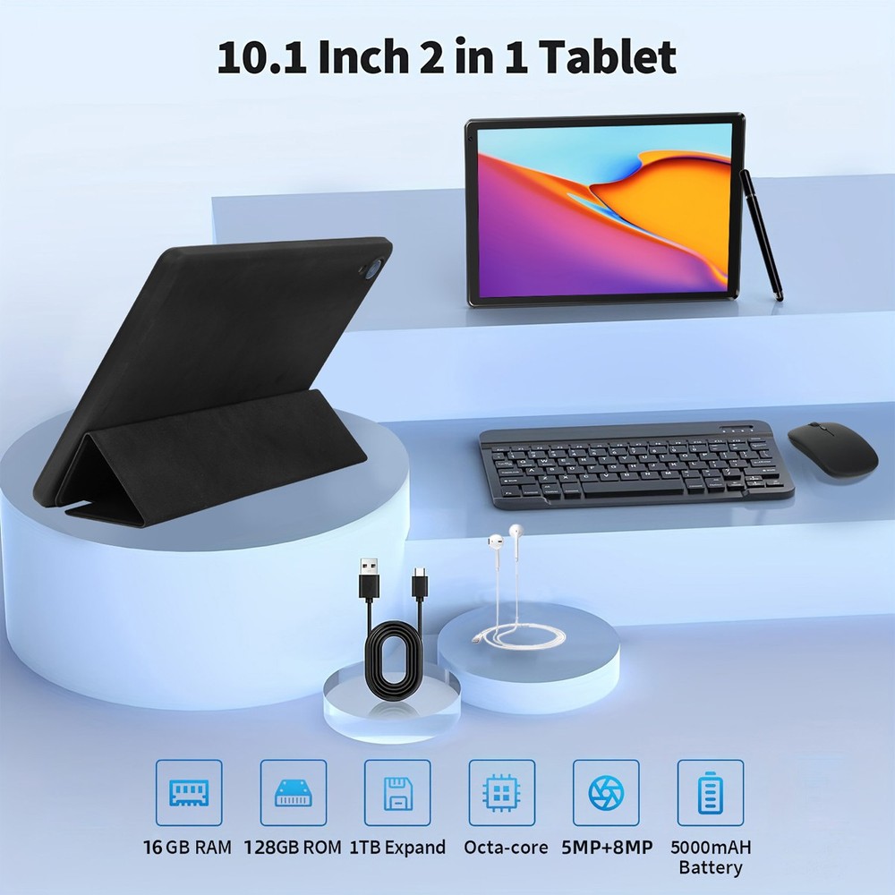 Android Tablet 10.1" Octa-core Processor 10GB RAM 128GB ROM HD IPS Dual Camera