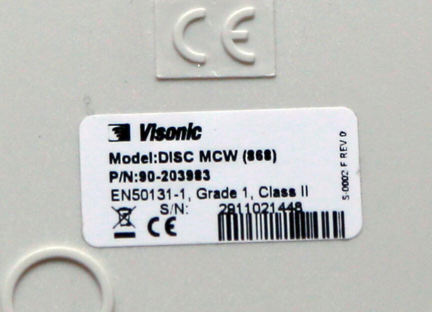 Visonic MCW (868) Powercode Wireless 360 Ceiling Mount Miniature PIR Detector