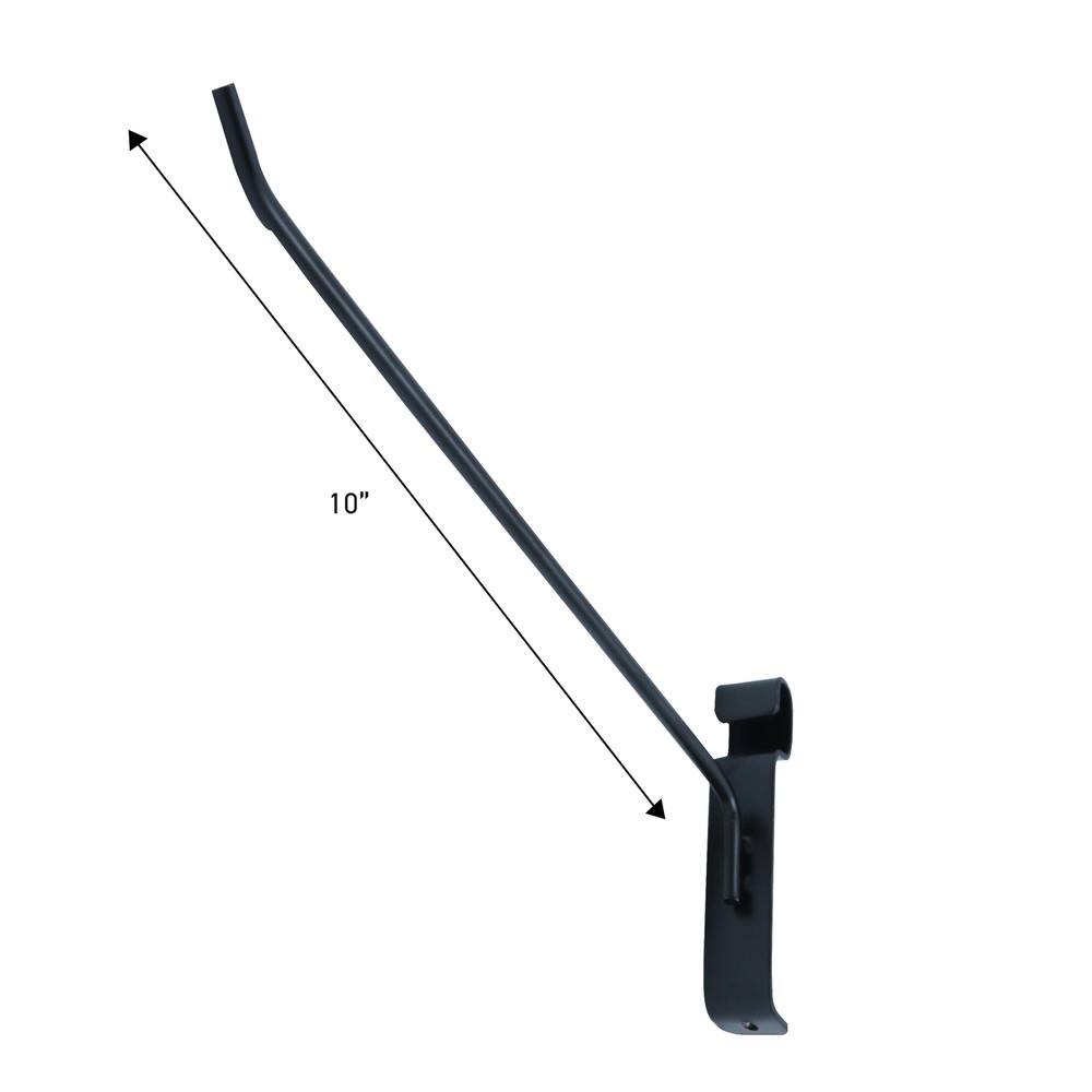 SSWBasics 10 Inch Black Peg Hook for Gridwall - 50 Pack Grid Wall Hooks -