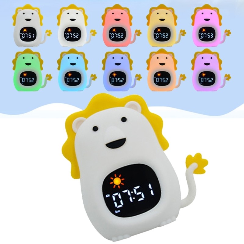 Kids Alarm Clock With Soft Glowing Night Light Tap Operated Multiple Functional