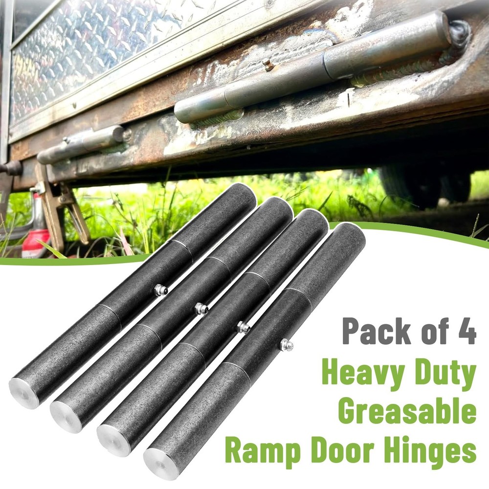 Weld On Trailer Ramp Hinge 10", Heavy Duty Greasable Ramp Door Hinges, Pack of 4