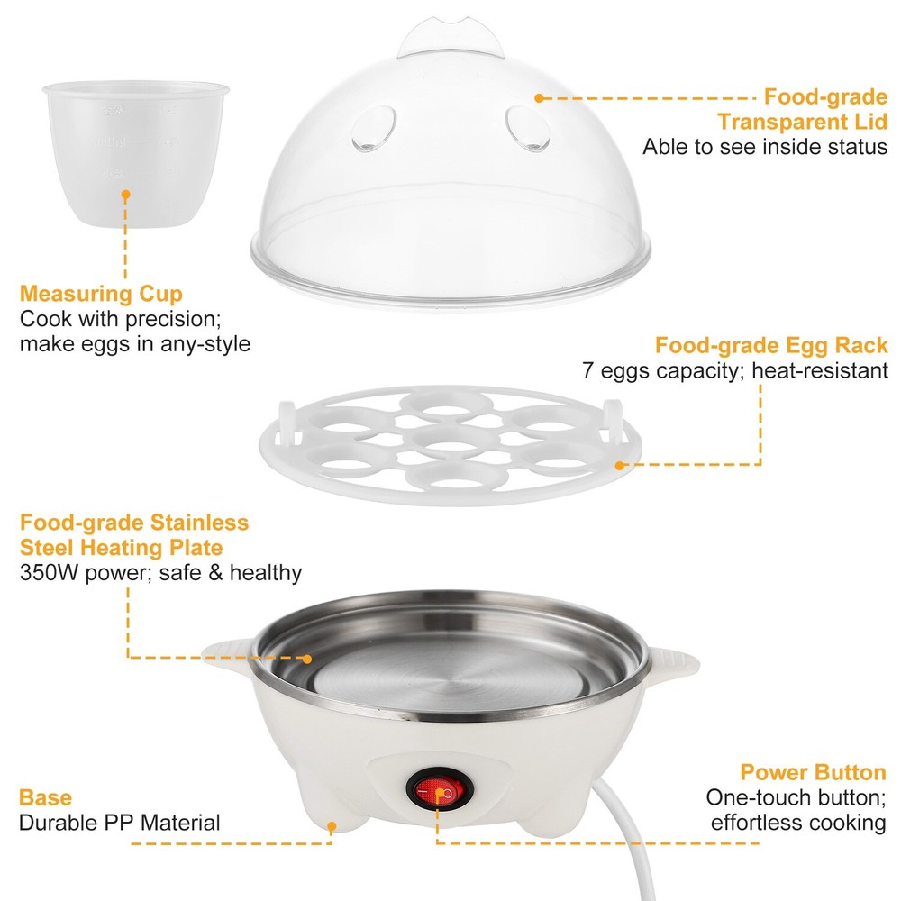 Rapid Egg Cooker: 7 Egg Capacity Electric Egg Cooker for Hard Boiled Eggs