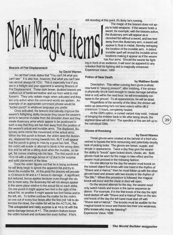 World Builder #10 Shadowrun, Magic The Gathering, New Magic Items, Castles FS