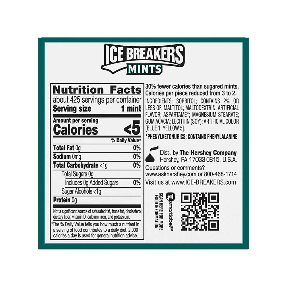 Ice Breakers Mints, Wintergreen, Sugar Free, 1.5 Ounce (8 Count)