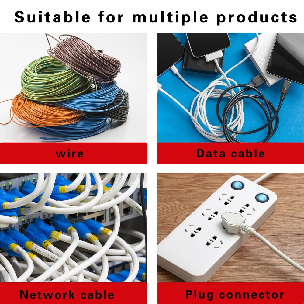 360Pcs Waterproof Cable Labels Tags Write On Stickers Identification Wire Labels
