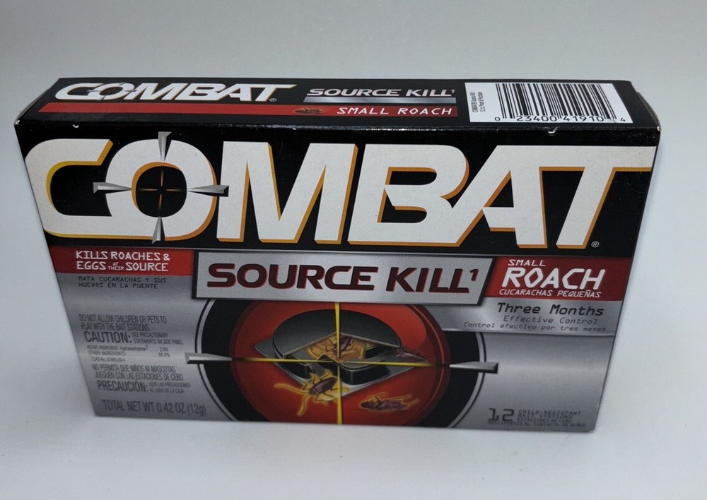 Combat Source Kill 41910 Roach Control 12 Bait Stations New