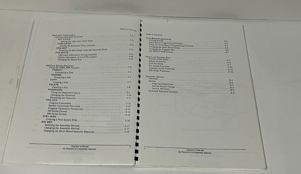 Royonic Assemble Station 510 Operator's Manual
