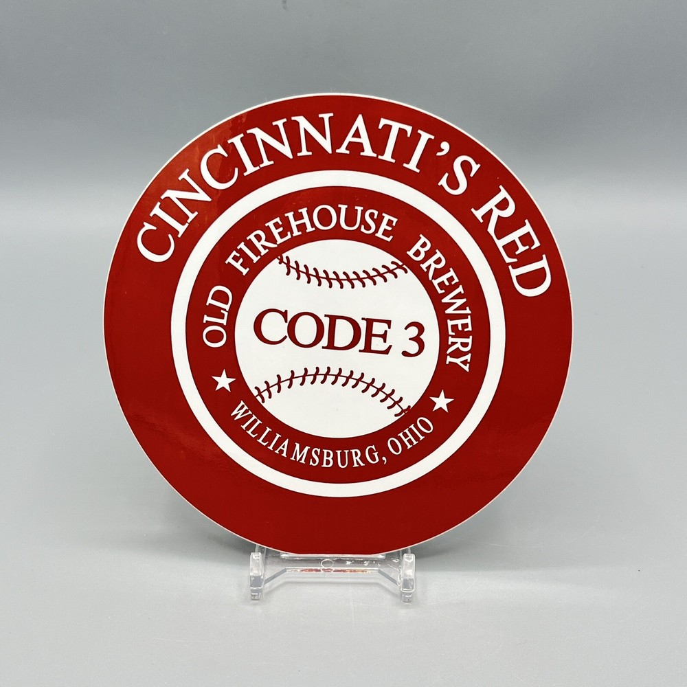 Cincinnati's Red Code 3 Old Firehouse Brewery Williamsburg Ohio 4.75" Sticker