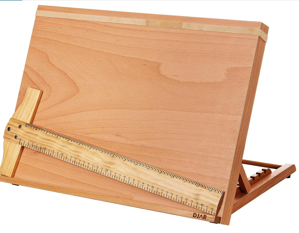 Drawing Sketch Board Adjustable Portable Drafting Table Easel Beechwood 5 positi