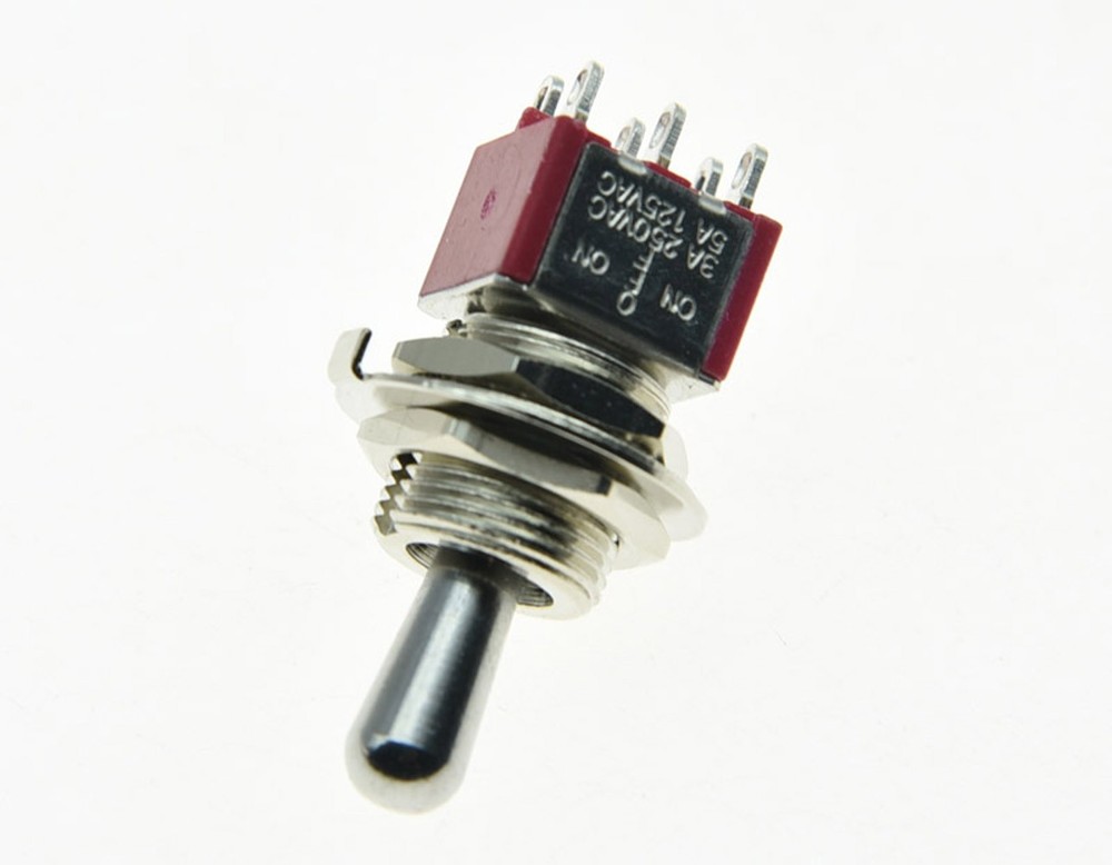Guitar or AMP 15/32" Threaded DPDT 3 Way ON/OFF/ON Toggle Switch Fat Bat Toggle