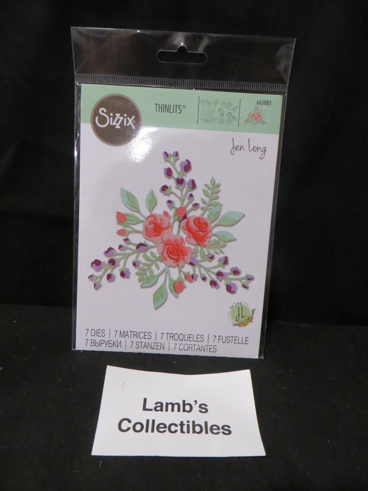 Sizzix Thinlits Floral Layers #2 by Jen Long 7 dies Ellison Scrapbooking 665083