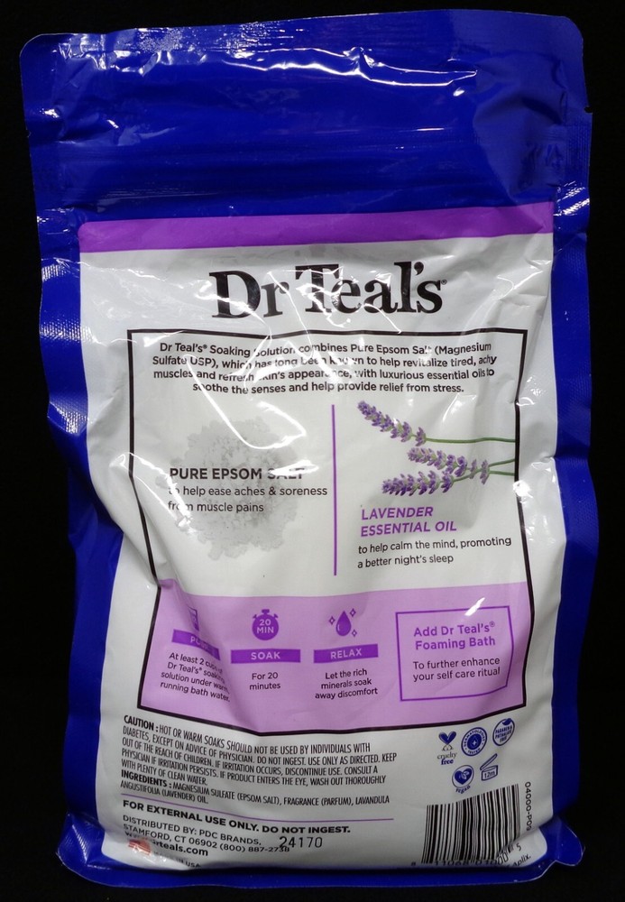 DR. TEAL'S Soothe & Sleep Lavender 3 lb. Pure Epsom Salt Soaking Solution (NEW)