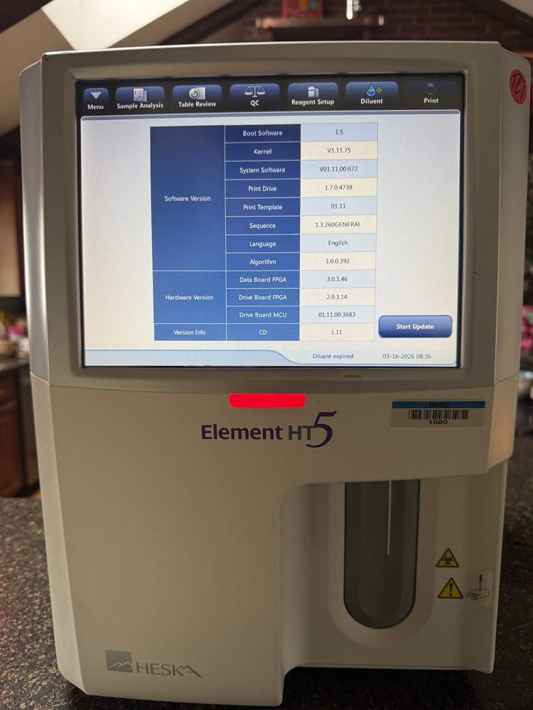 Heska Element HT5 Hematology Analyzer Veterinary Medicine Hematology