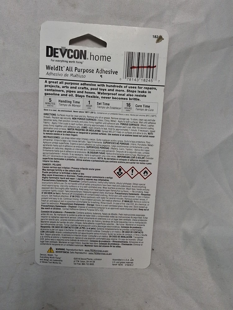 Devcon Weld-It Cement 1 oz - Heavy Duty Plastic Weld Adhesive Glue