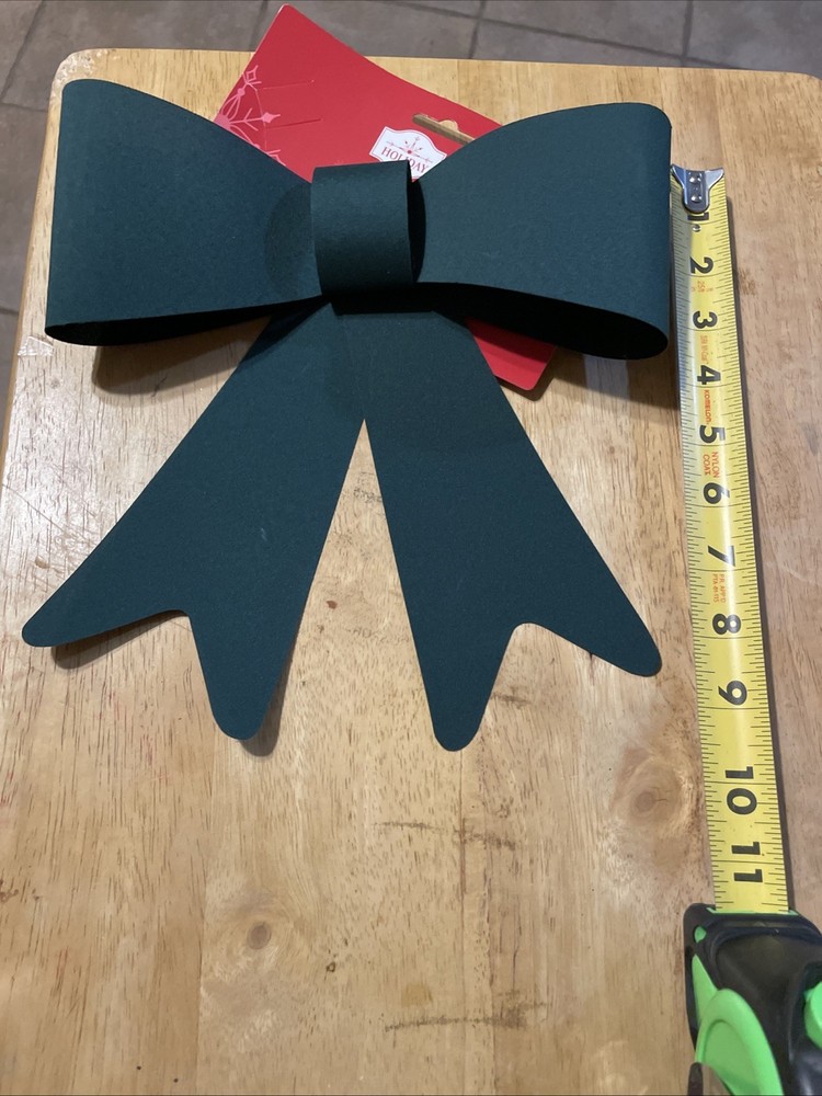 New Holiday time dark green decorative bow