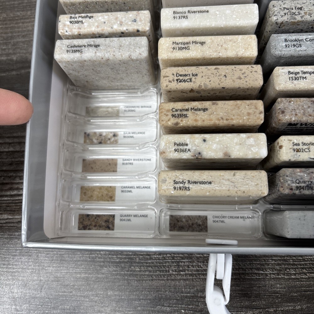 Wilsonart Solid Surface Sample Kit Box Of 69 2x2 Tiles Multicolor