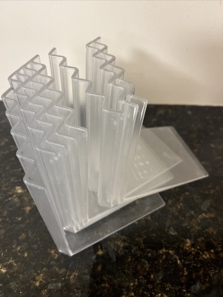 Ikea clear plastic ribbed bookends Hagberg Bokis