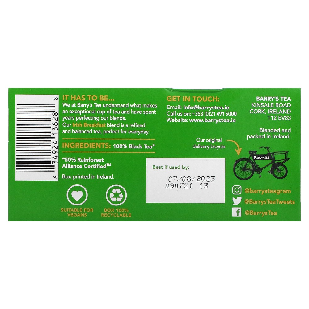 Irish Breakfast Tea, 40 Tea Bags, 4.40 oz (125 g)