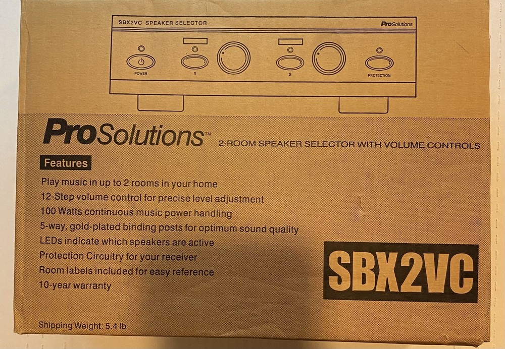 ProSolutions SBX6VC Speaker Selector 2 Zone Volume Control and Protection
