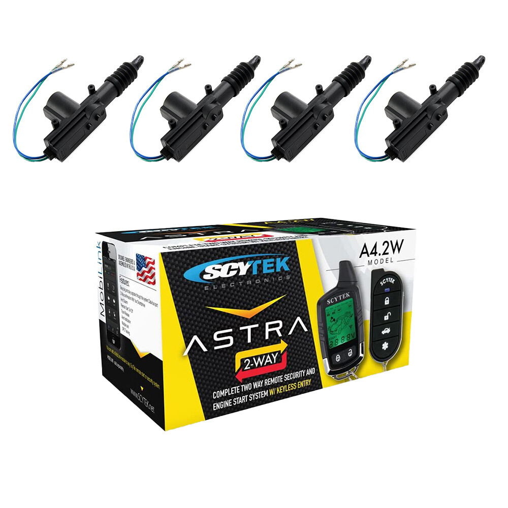 Scytek A4.2W  Remote Engine Starter Car Alarm Security System Door Lock actuator