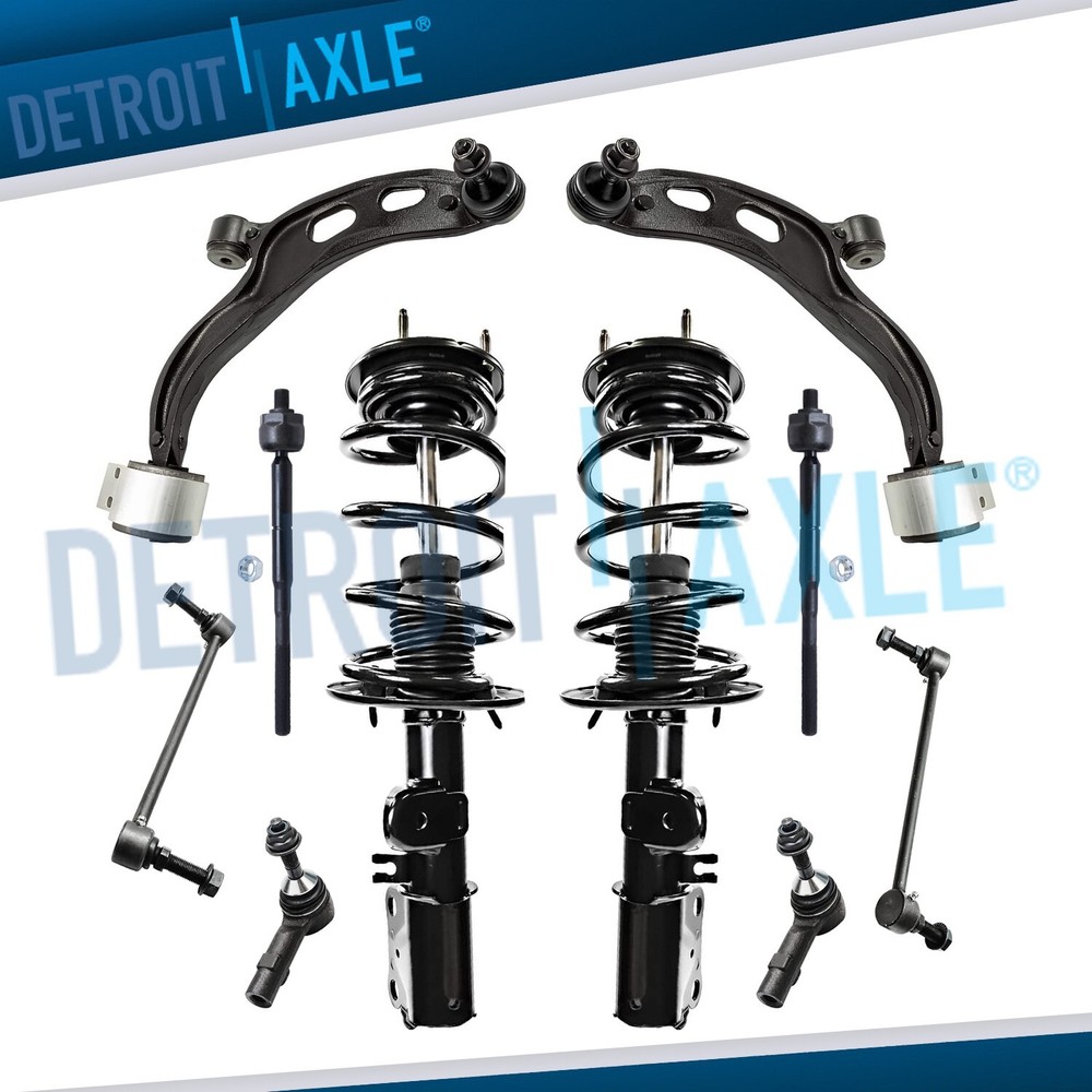 Front Struts Lower Control Arms Sway Bars Tie Rods Kit for 2013 - 2016 Flex MKT