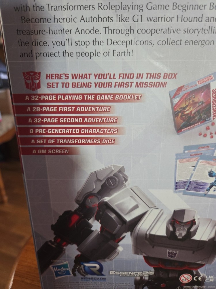 Transformers Roleplaying Game: Beginner Box Roll Out 2024 Hasbro. Open Box Only.