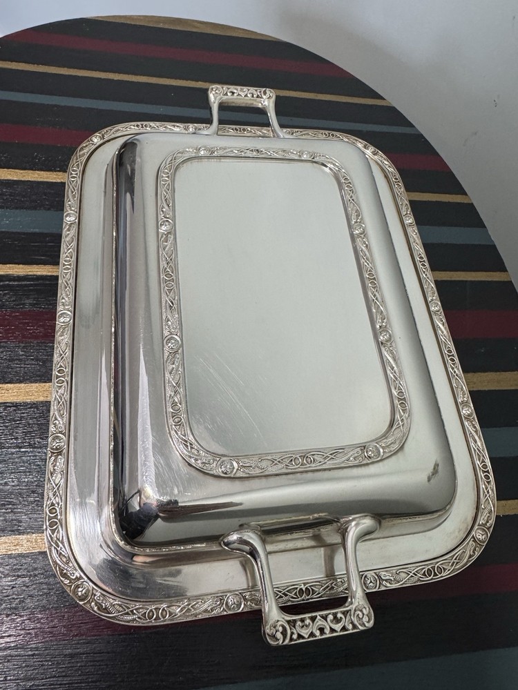 Vintage W. GREENWOOD & SONS Silver Plate Rectangular Entree Serving Dish