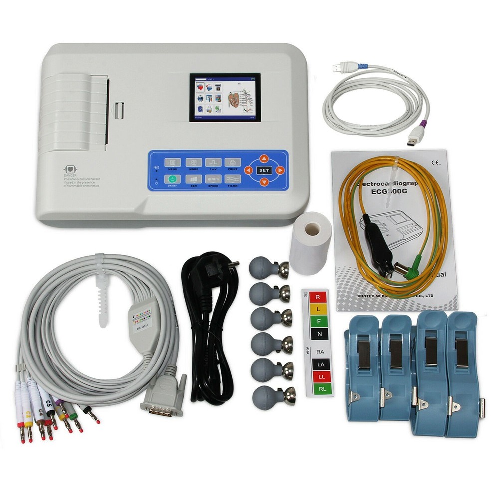 ECG EKG Machine 3 Channel 12-lead electrocardiograph Interpretation PC Software