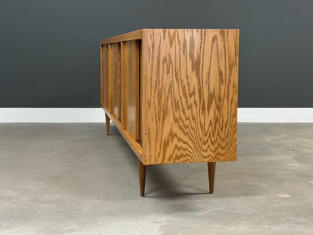 Refinished Oak 96” Sideboard Credenza