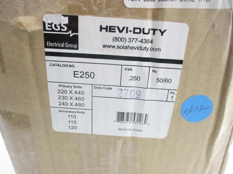 HEVI DUTY E250 480V .250KVA NSMP