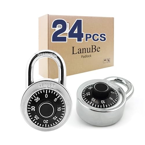 Lock Standard Dial Combination Lock, 2 in. Wide, with Different Black