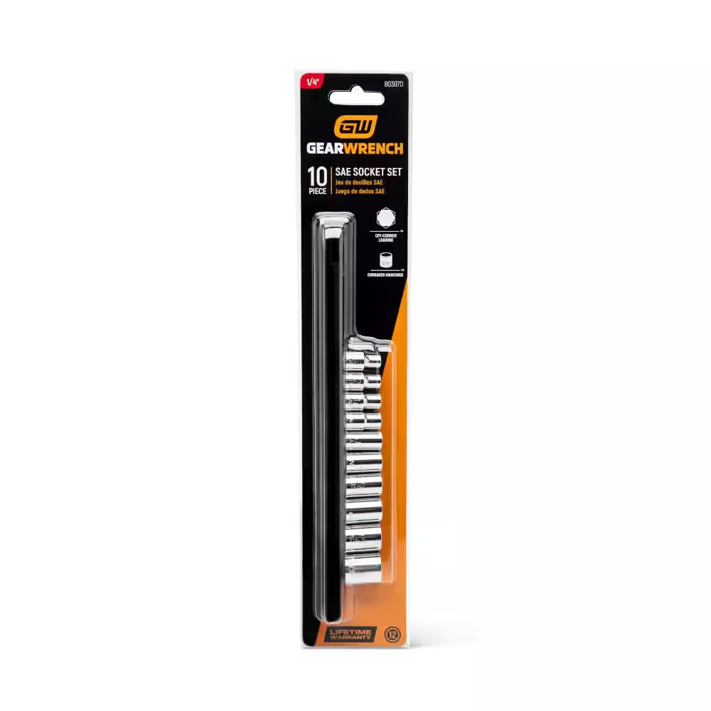 1/4 In. Drive 12-Point Socket Set (10-Piece)