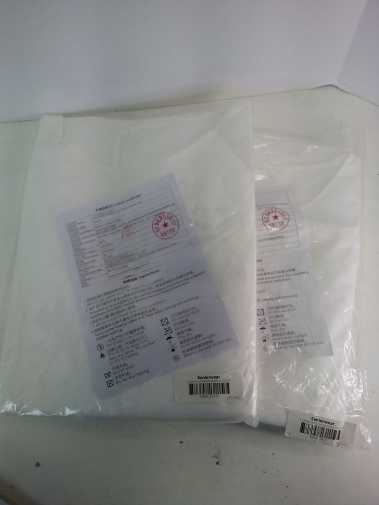 Two New Disposable Non-Medical Isolation PP Gowns