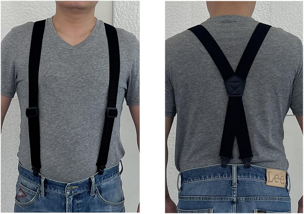 Corn Pattern 1.5" Wide Suspenders for Men with Strong Plastic Clips.