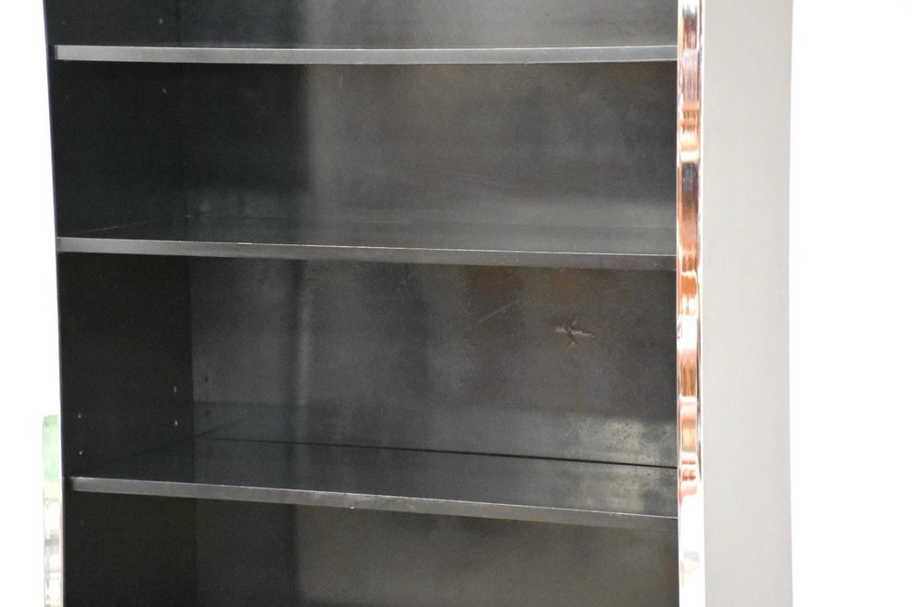 Milo Baughman Style Chrome Bookcase John Stuart