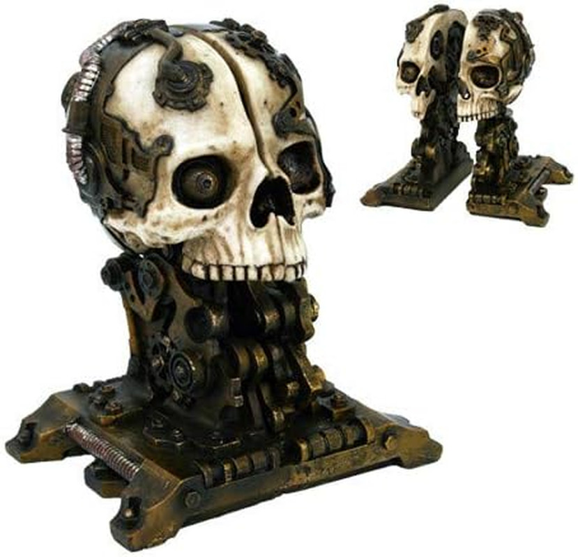 Steampunk Skull Bookend
