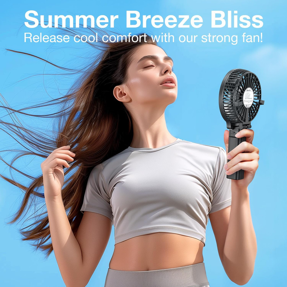 Versiontech. Portable Handheld Fan, Powerful+Durable+4000Mah+180° Foldable, Mini