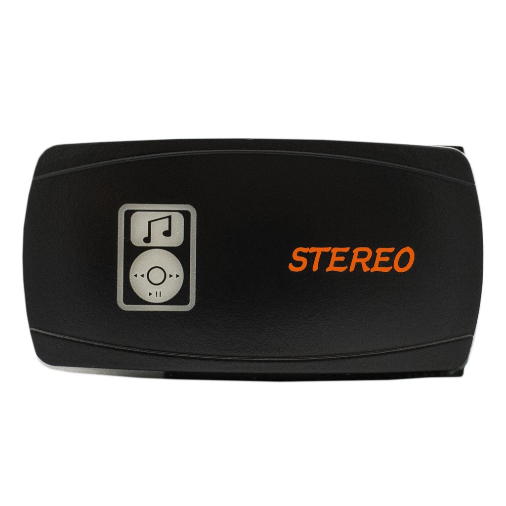 Dual Back-lit Rocker Switch Laser Etched 20A STEREO Horizontal