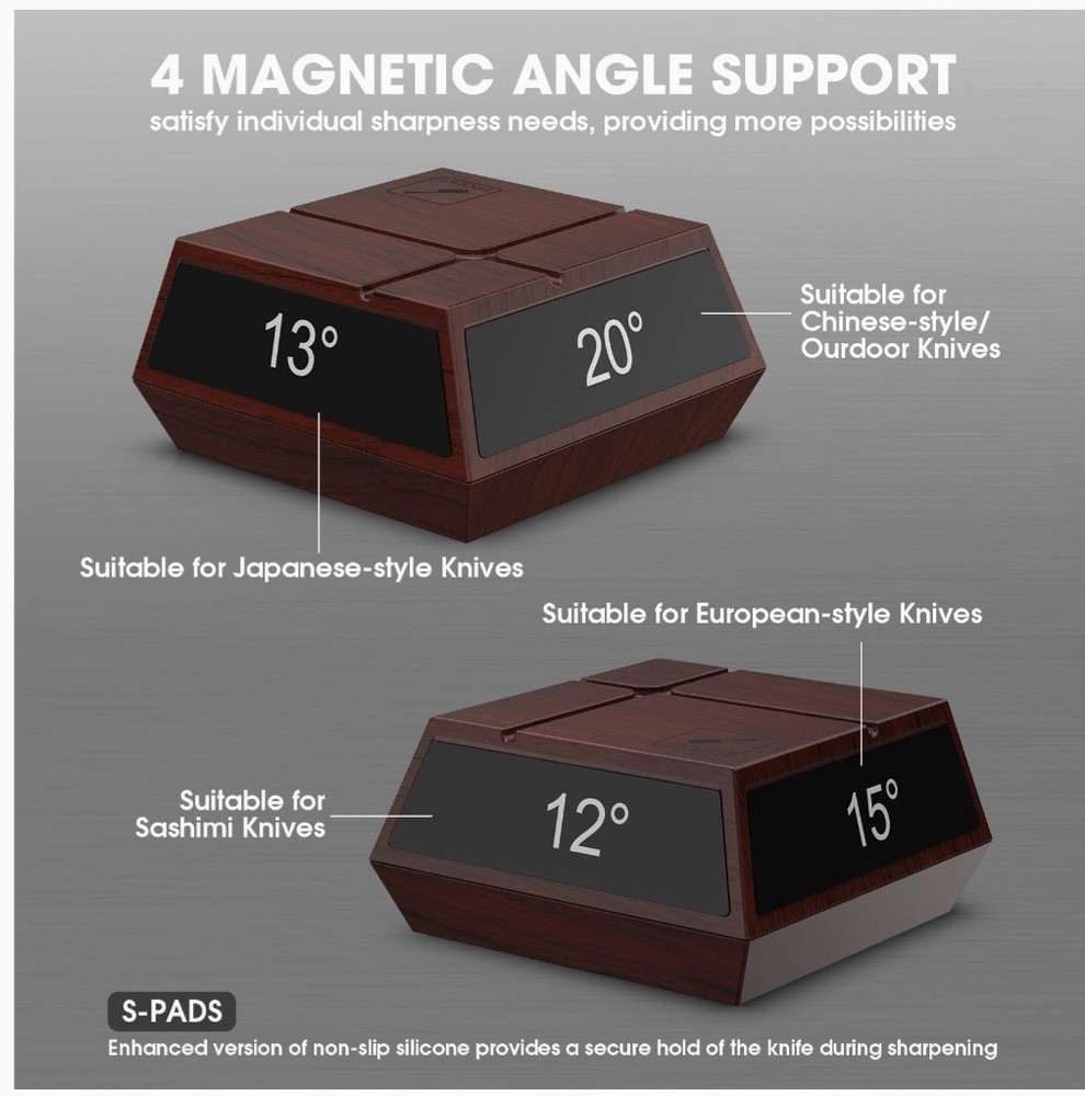 Rolling Knife Sharpener Ergonomic Handle Tool Diamond & Ceramic Grinding Wheels