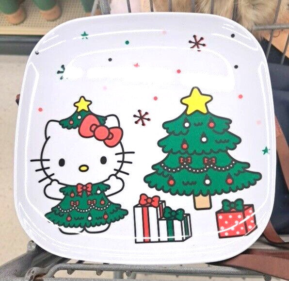 CHRISTMAS TREE PRETTY HELLO KITTY MELAMINE PLATE DECOR TOO