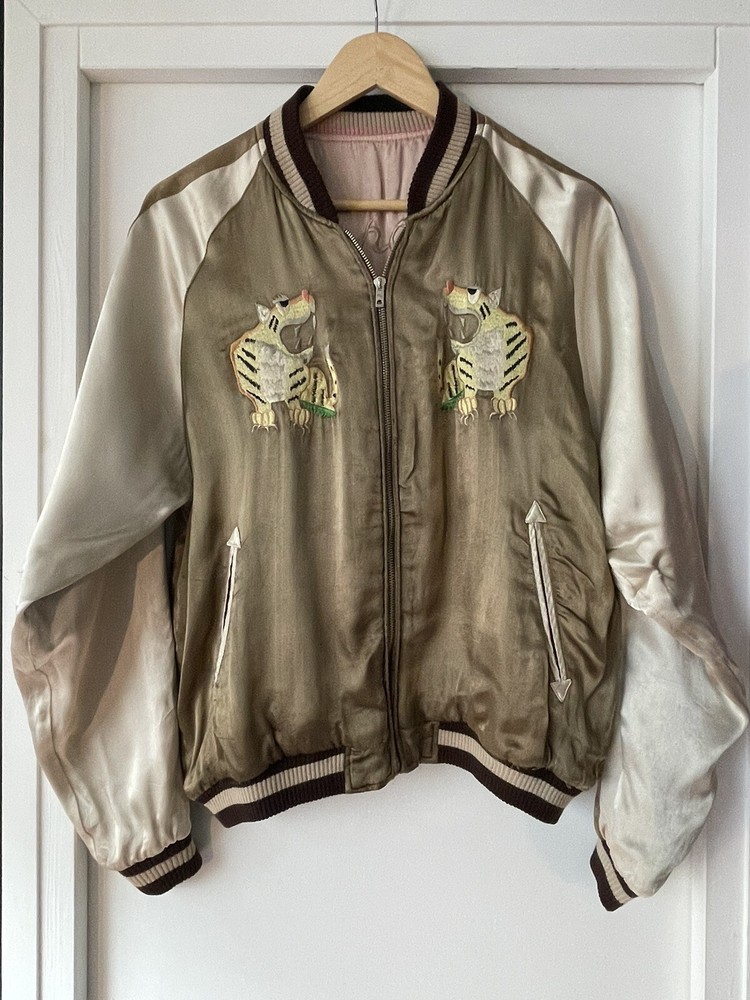 Japanese Silk Souvenir Jacket Bomber Authentic