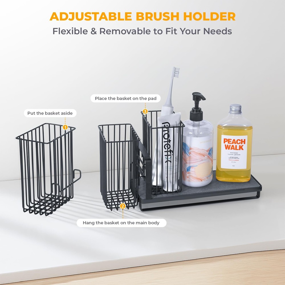 Kitchen Sink Caddy Sponge Holder for Kitchen Sink Counter with Instant Drying...