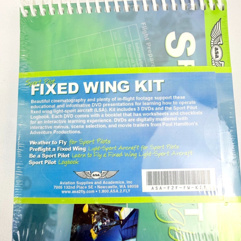 asa Fixed Wing Kit with DVDs and Log Book New