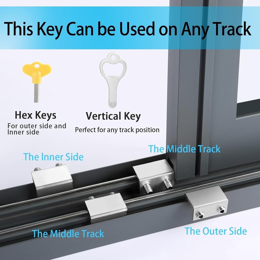 Easy Install 8 Pack Window Locks with Key - Safety Solution for Home & Office