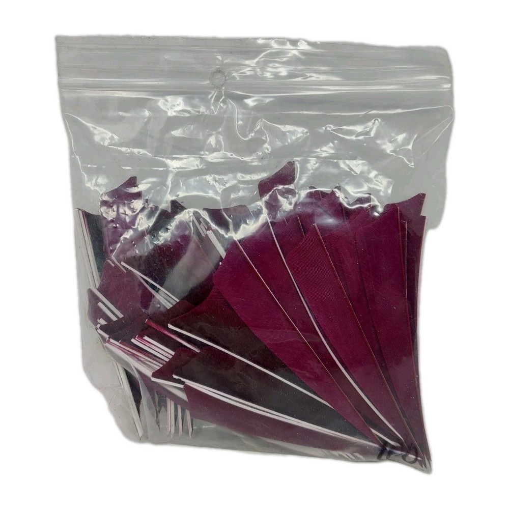 100 Pack Archery Arrow Feathers 4" Left Wing: Shield Fuchsia Red/Pink