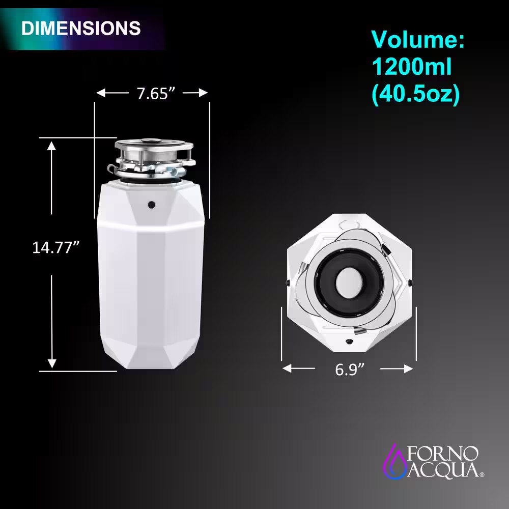 Bright Diamond Corded Moonstone 1 HP Continuous Feed Super Quiet Garbage Disposa