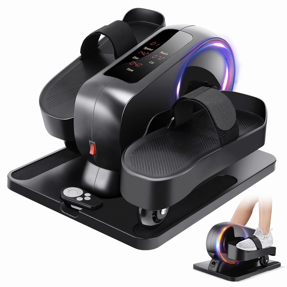 Under Desk Elliptical Machine, Dual Mode Ellipse Leg Exerciser While Sitting~LCD
